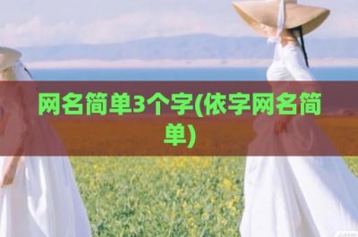 ​网名简单3个字(依字网名简单)