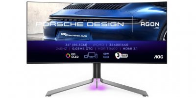 ​AOC 推出 PD34 保时捷设计曲面显示器，搭载 240Hz QD-OLED 面板