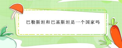 ​巴勒斯坦和巴基斯坦是一个国家吗