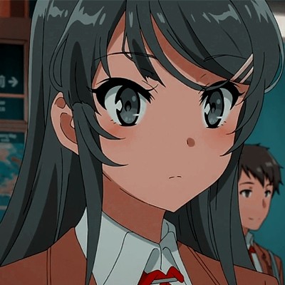 青春猪头少年系列樱岛麻衣头像 御姐范儿女生动漫头像